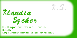 klaudia szeker business card