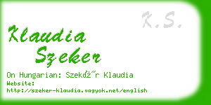 klaudia szeker business card